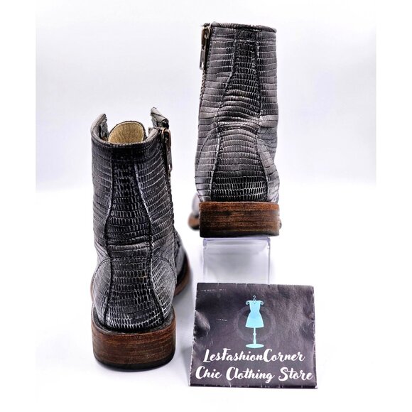 Freebird Women's Gray Textured Leather Manchester Lace-Up Combat Boots Sz 9 2871 - Picture 5 of 16